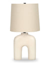 Lampe de table de 25 po en résine avec abat-jour cylindrique - crème