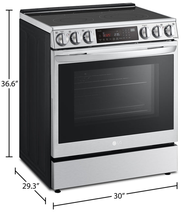 Cuisinière intelligente électrique LG de 6,3 pi³ avec friture à air et convection ProBake ConvectionMD - acier inoxydable Smudge-ProofMD - LSEL6335F