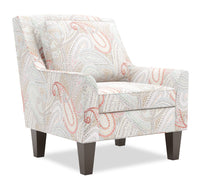  Fauteuil d’appoint club Sofa Lab de 29 po fabriqué au Canada en tissu avec pattes en bois - Eden multicolore 