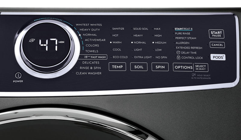 Laveuse à la vapeur haute efficacité Electrolux à chargement frontal de 4,5 pi³ - titane - superposable - ELFW7537AT