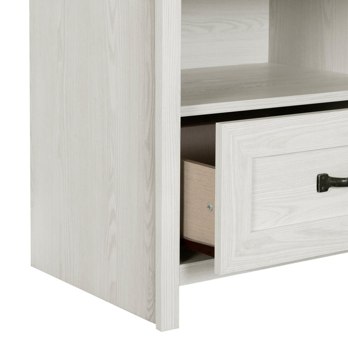 Table de nuit Dove de 23,8 po (L) x 22,5 po (H) à 1 tiroir, fabriquée au Canada - blanche