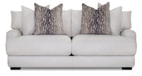 Sofa Fawn en tissu d'apparence lin - gris 
