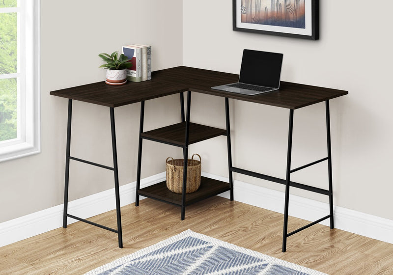 Bureau en forme de L Evlin de 42 po à tablettes - espresso