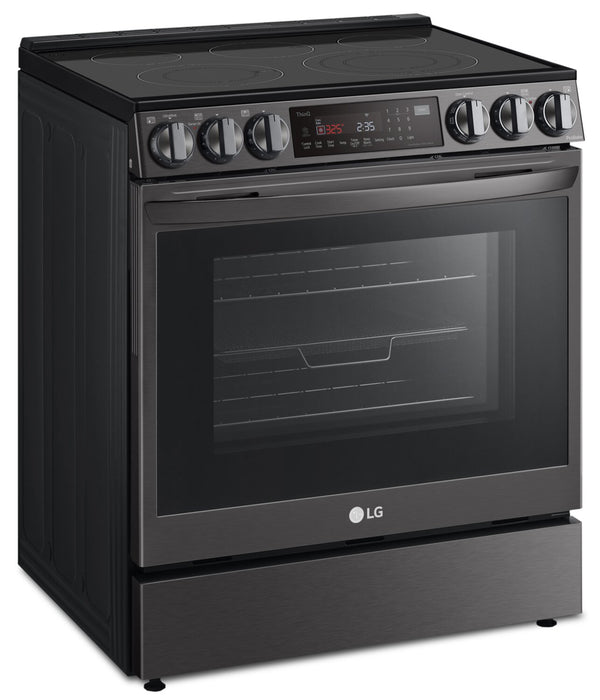 Cuisinière intelligente électrique LG de 6,3 pi³ avec friture à air et convection ProBake ConvectionMD - acier inoxydable noir Smudge-ProofMD - LSEL6335D