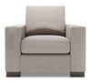 Fauteuil Track de Sofa Lab personnalisable de 38 po fabriqué au Canada en tissu d’apparence lin avec accoudoirs rectilignes - gris Pax Slate