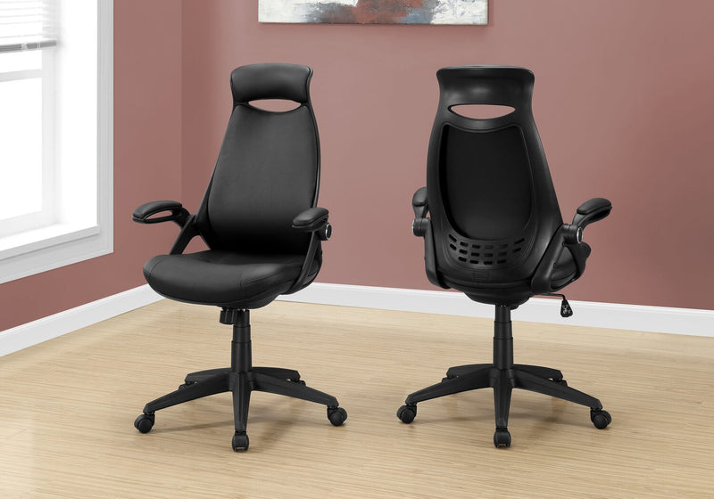 Fauteuil président Kegan de 28 po en similicuir - noir 