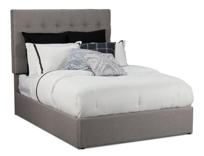 Jace Storage Full Bed - Taupe - Modern style Bed in Taupe Solid Woods, Medium Density Fibreboard (MDF), Plywood