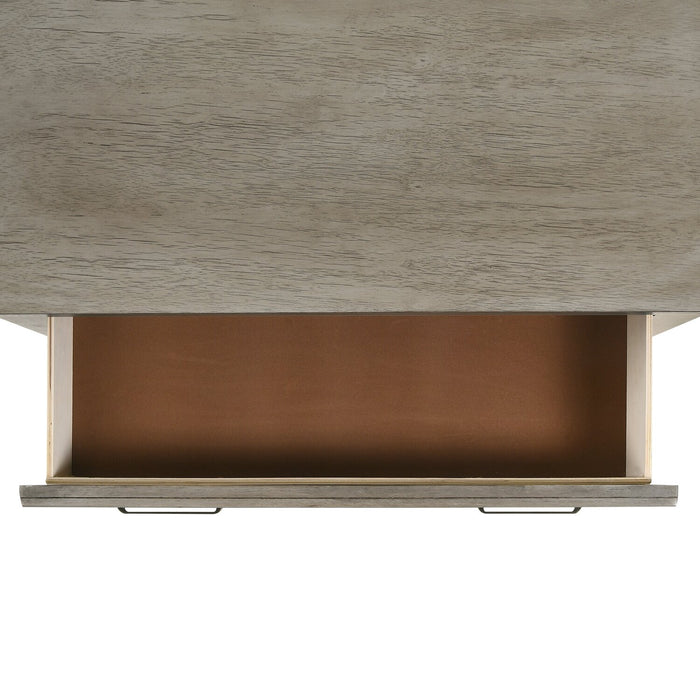 Commode verticale Levi de 39 po (L) x 56 po (H) à 6 tiroirs en bois pour la chambre à coucher - gris bois de grève