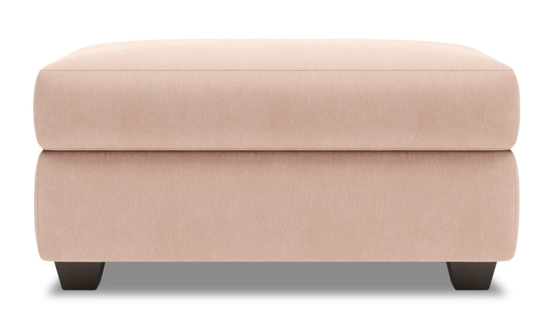 Pouf de rangement personnalisable The Trunk de Sofa Lab de 39 po fabriqué au Canada en tissu d’apparence lin - rose Pax Rose