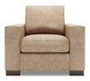 Fauteuil Track de Sofa Lab personnalisable de 38 po fabriqué au Canada en tissu de chenille avec accoudoirs rectilignes - taupe Luxury Taupe