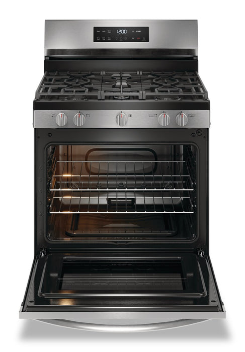 Cuisinière à gaz Frigidaire de 5,1 pi³ avec préchauffage rapide et surface de cuisson à 5 brûleurs - acier inoxydable - FCRG3062AS