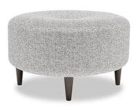  Pouf The Curve de Sofa Lab de 31 po fabriqué au Canada en tissu d’apparence lin - gris Luna Domino 