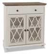Armoire décorative Carmine de 31 po avec portes en verre - blanche