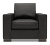 Fauteuil Track de Sofa Lab personnalisable de 38 po fabriqué au Canada en tissu d’apparence lin avec accoudoirs rectilignes - gris Luna Kohl