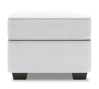  Pouf Roll de Sofa Lab de 24 po fabriqué au Canada en tissu d’apparence lin - blanc Pax Ice 