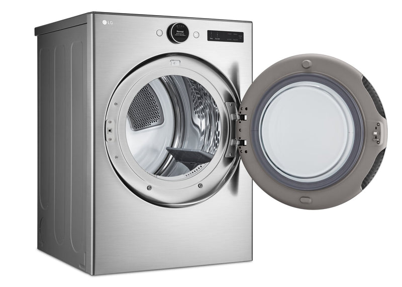 Sécheuse électrique intelligente LG de 7,4 pi³ avec vapeur - acier graphite - superposable - DLEX5500V