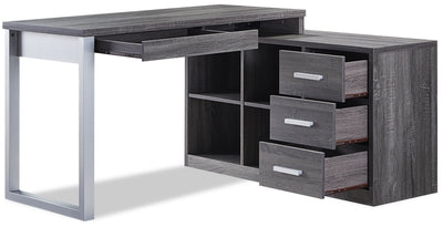 Owen Reversible Corner Desk – Distressed Grey