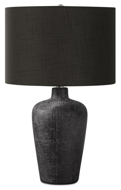 24" Black Ceramic Textured Table Lamp|Lampe de table de 24 po en céramique texturée noire