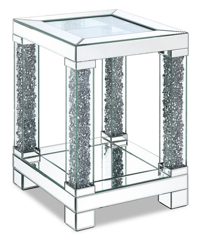 Berni End Table  - Glam style End Table in Silver Medium Density Fibreboard (MDF)