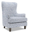 Fauteuil d’appoint à oreilles Sofa Lab personnalisable de 32 po fabriqué au Canada en tissu - Cadet multicolore
