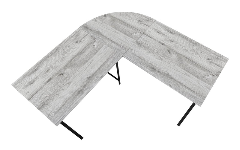 Bureau en coin en forme de L Lidia de 55,25 po - gris