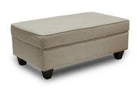 Pouf Scarlett de 26 po fabriqué au Canada en tissu de chenille - beige écru