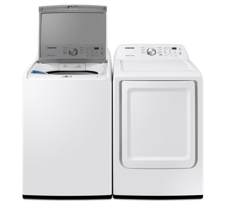 Laveuse à chargement par le haut de 5,2 pi3 et sécheuse électrique de 7,2 pi3 de Samsung 