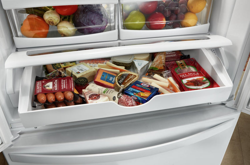 Réfrigérateur Whirlpool de 22 pi³ et de 35 po à congélateur inférieur - acier inoxydable résistant aux traces de doigts - WRFF5333PZ