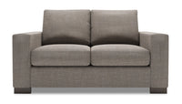  Causeuse Track de Sofa Lab de 62 po fabriquée au Canada en tissu d’apparence lin avec accoudoirs rectilignes - gris Luna Smoke 
