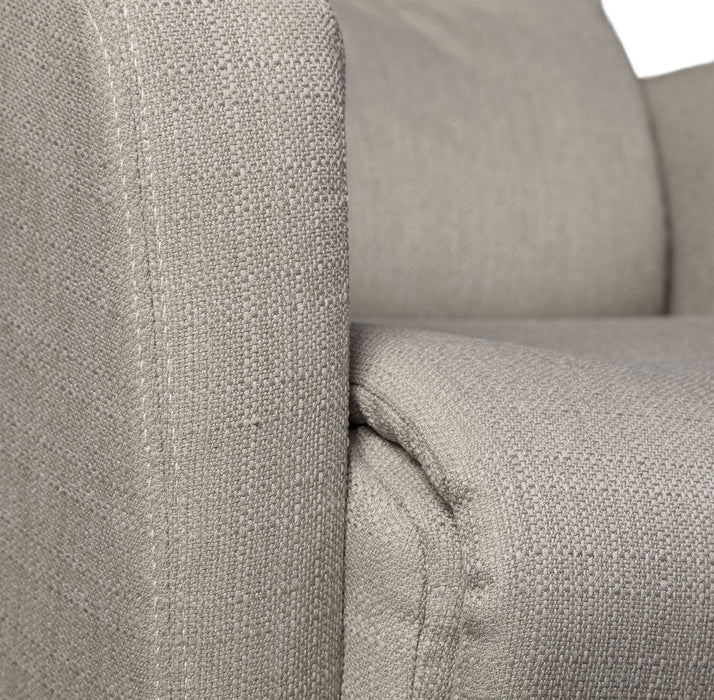 Fauteuil berçant, pivotant et inclinable Penny de 29,1 po en tissu d’apparence lin - taupe
