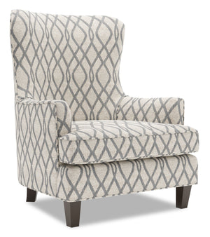 Fauteuil d’appoint à oreilles Sofa Lab personnalisable de 32 po fabriqué au Canada en tissu - gris acier
