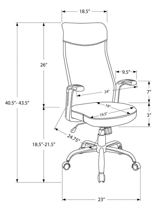 Chaise de bureau Roman de 23 po à conception ergonomique - blanche