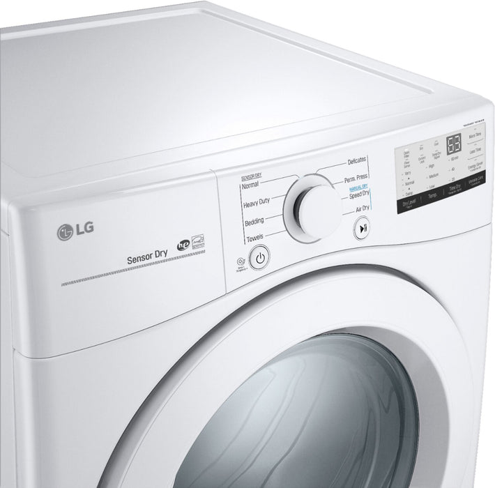 Sécheuse électrique LG de 7,4 pi³ - blanche - superposable - DLE3400W