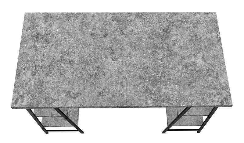 Bureau Jonnie de 47,25 po avec pattes de type chevalet - imitation de pierre grise