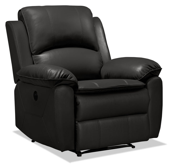 Fauteuil à inclinaison électrique Chandler de 37 po en tissu d’apparence cuir - gris