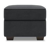 Pouf Roll de Sofa Lab de 24 po fabriqué au Canada en tissu d’apparence lin - gris Pax Pepper