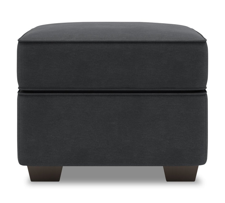 Pouf personnalisable Roll de Sofa Lab de 24 po fabriqué au Canada en tissu d’apparence lin - gris Pax Pepper