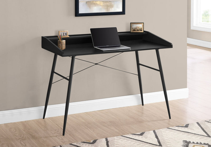 Bureau Jeremy de 47,25 po avec petite crédence - noir