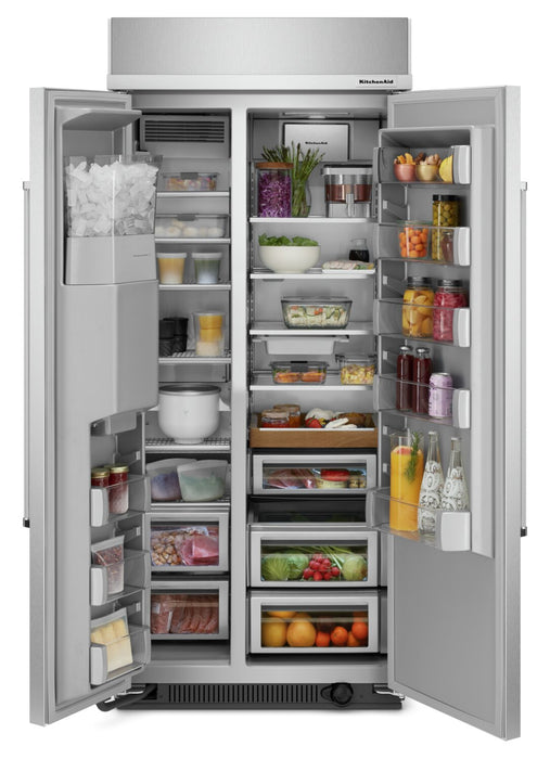 Réfrigérateur KitchenAid de 20,8 pi³ et de 36 po à compartiments juxtaposés - acier inoxydable avec fini PrintShieldMC - KBSD706MPS
