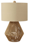 Lampe de table bohème de 22 po corde brune