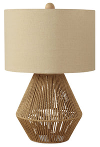 Lampe de table bohème de 22 po corde brune