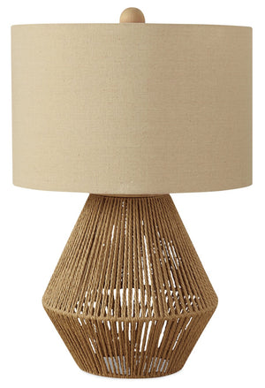 Lampe de table bohème de 22 po corde brune