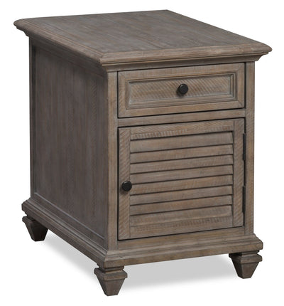 Lancaster 18" Traditional End Table with Storage - Grey and Bronze Pine|Table de bout traditionnelle Lancaster de 18 po avec rangement - grise et pin bronze