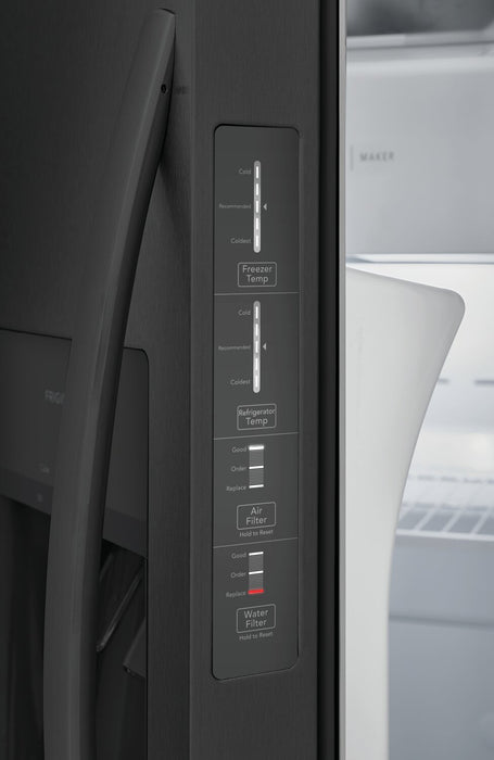 Réfrigérateur Frigidaire de 22,3 pi³ et de 33 po de profondeur standard à compartiments juxtaposés - acier inoxydable noir - FRSS2323AD
