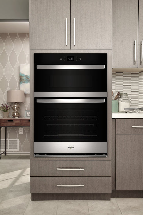 Four mural combiné électrique Whirlpool de 5,7 pi³ et de 27 po avec friture à air - acier inoxydable résistant aux traces de doigts - WOEC5027LZ