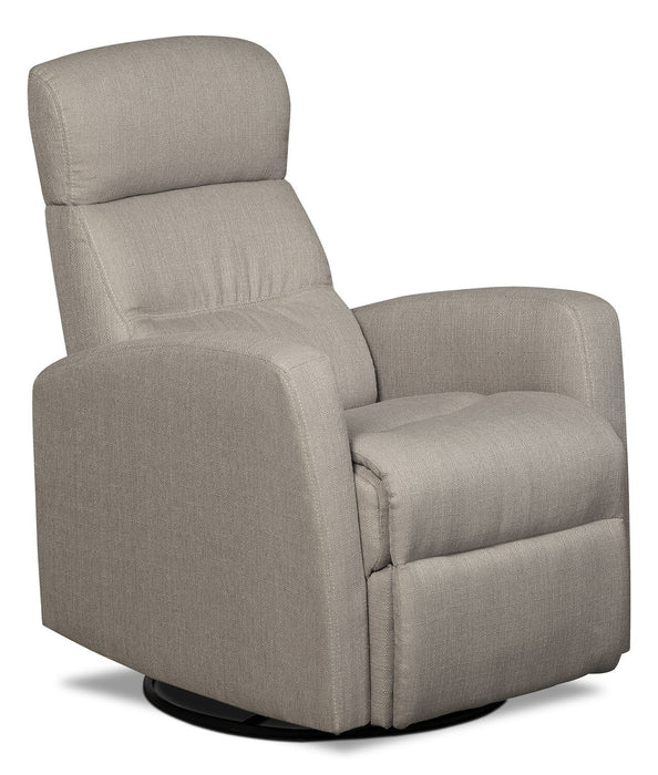 Fauteuil berçant, pivotant et inclinable Penny de 29,1 po en tissu d’apparence lin - taupe