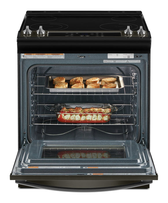 Cuisinière électrique Whirlpool de 4,8 pi³ avec autonettoyage - acier inoxydable noir - YWEE515S0LV
