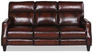 Sofa à inclinaison électrique Porter en cuir véritable avec appuie-tête électrique - dune