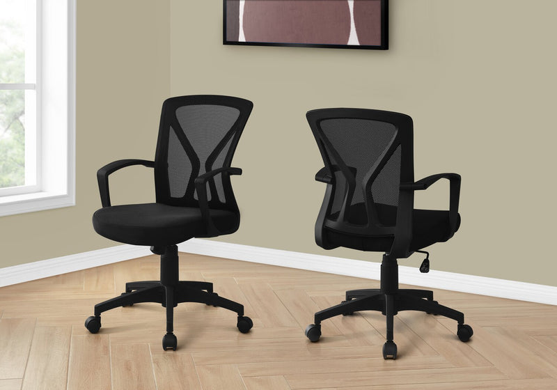 Chaise de bureau Dominic de 23,5 po avec dossier à mailles - noire