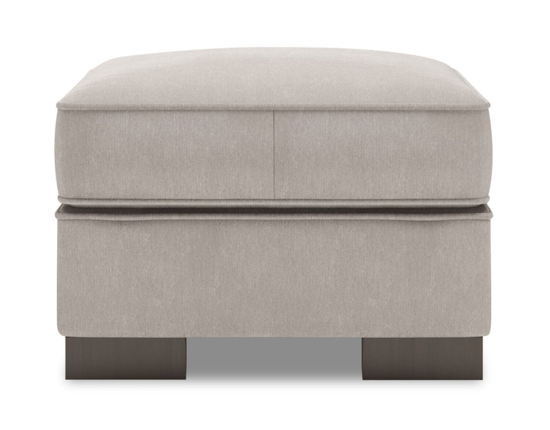 Pouf personnalisable Track de Sofa Lab de 24 po fabriqué au Canada en tissu d’apparence lin - gris Pax Slate